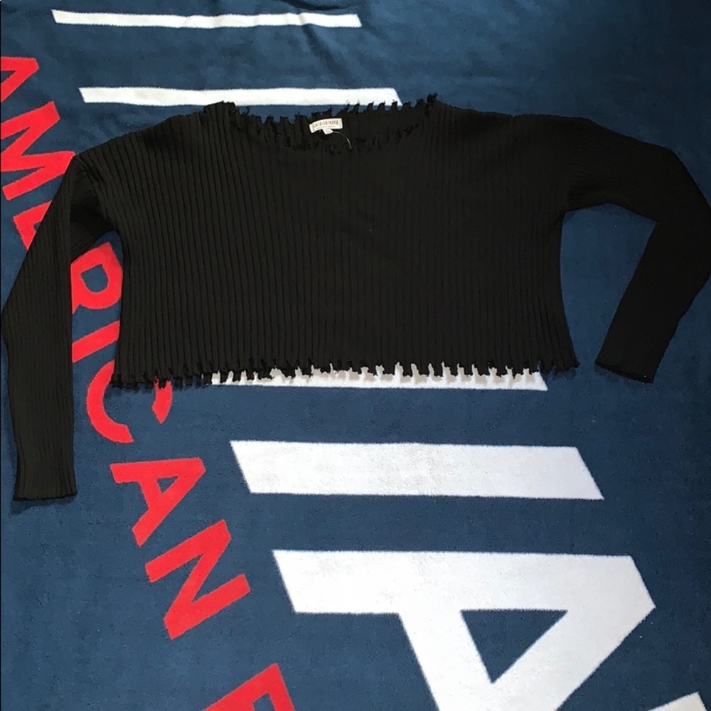 Fashion Nova Distressed crop top sweater